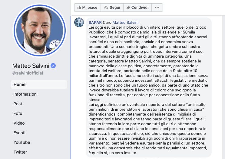 salvini gioco pubblico